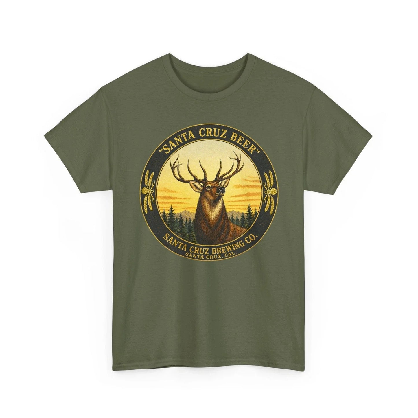 Santa Cruz Brewing Co. California Pre-Pro Beer Elk - Adult & Kids T-Shirts, Sweatshirts & Hoodies apparel design preview 1