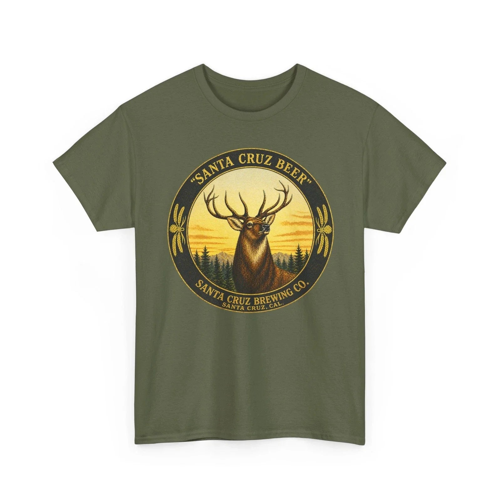 Santa Cruz Brewing Co. California Pre-Pro Beer Elk - Adult & Kids T-Shirts, Sweatshirts & Hoodies apparel design preview 1
