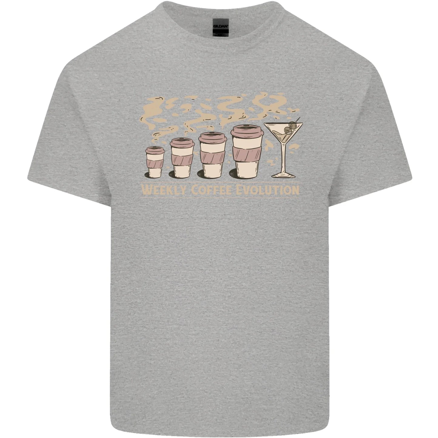 Weekly Coffee To Alcohol Evolution Wine Mens Light - Adult & Kids T-Shirts, Sweatshirts & Hoodies apparel design preview 1