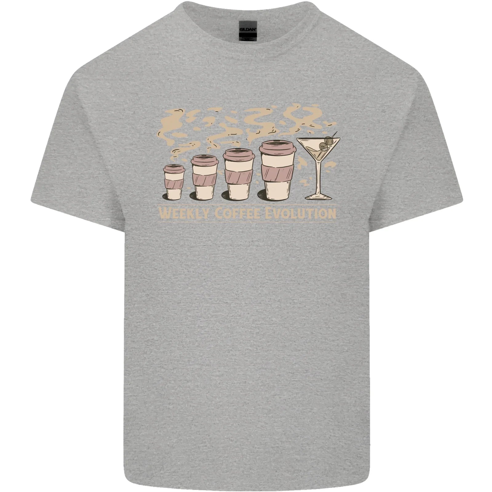 Weekly Coffee To Alcohol Evolution Wine Mens Light - Adult & Kids T-Shirts, Sweatshirts & Hoodies apparel design preview 1
