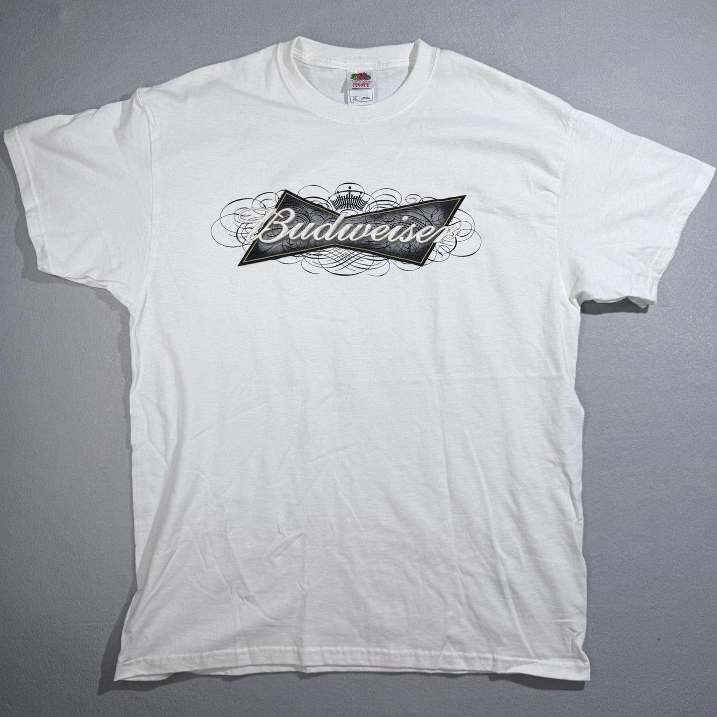 Vintage Y2K Budweiser Filigree White Fruit Of The - Adult & Kids T-Shirts, Sweatshirts & Hoodies apparel design preview 1