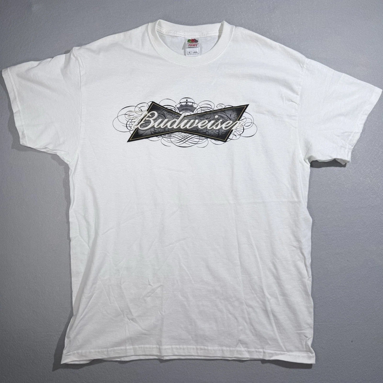 Vintage Y2K Budweiser Filigree White Fruit Of The - Adult & Kids T-Shirts, Sweatshirts & Hoodies apparel design preview 1