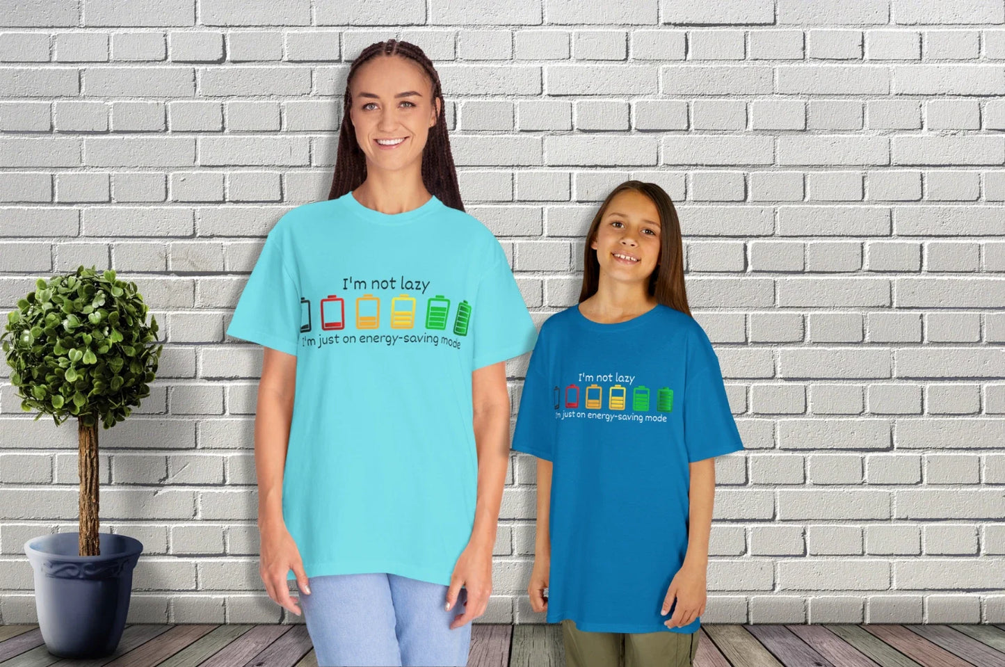 Funny Matching for Adult Kid Lazy Humor, Parent/Child - Adult & Kids T-Shirts, Sweatshirts & Hoodies apparel design preview 1