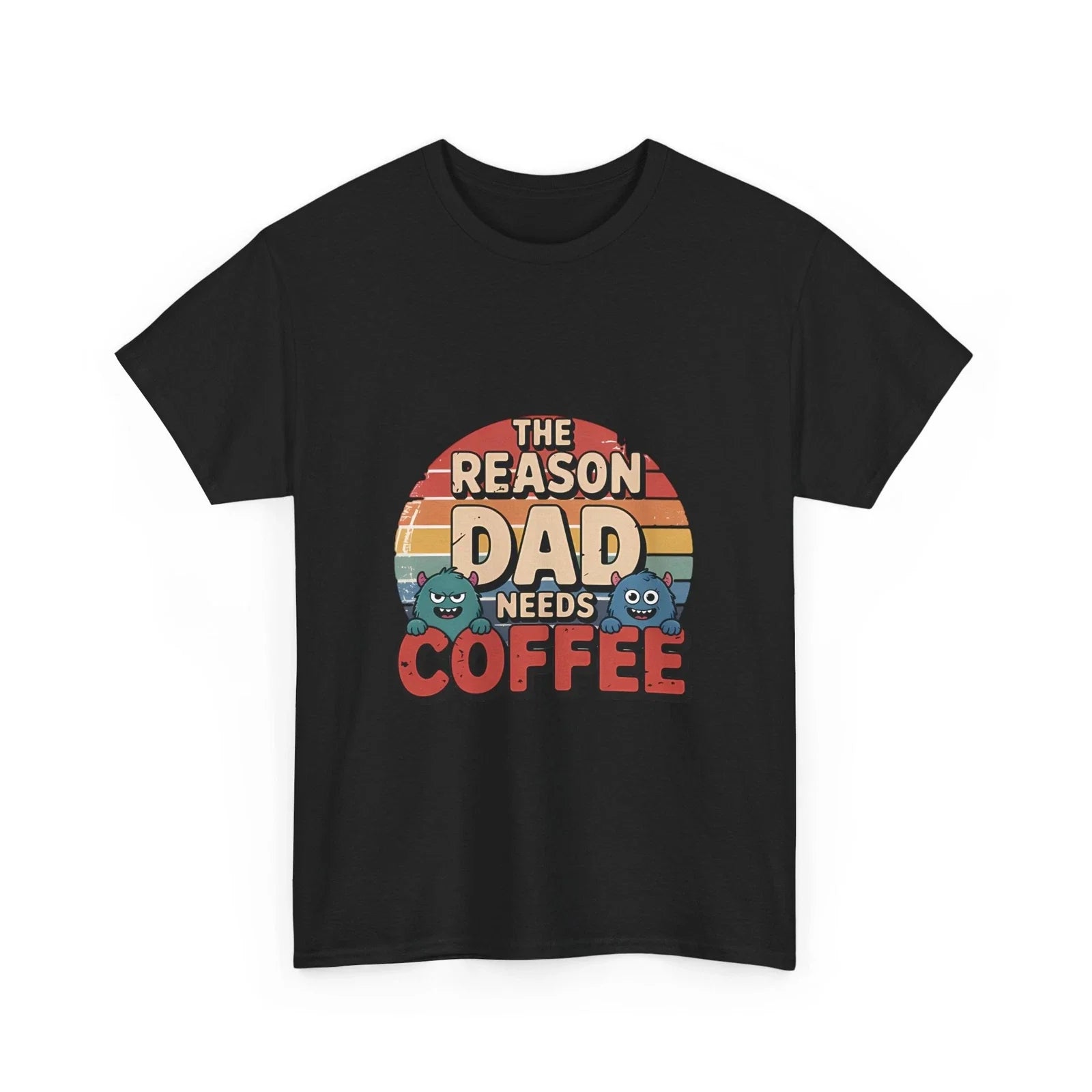 Dad Needs Coffee Funny Monster Retro Parenting Humor - Adult & Kids T-Shirts, Sweatshirts & Hoodies apparel design preview 1