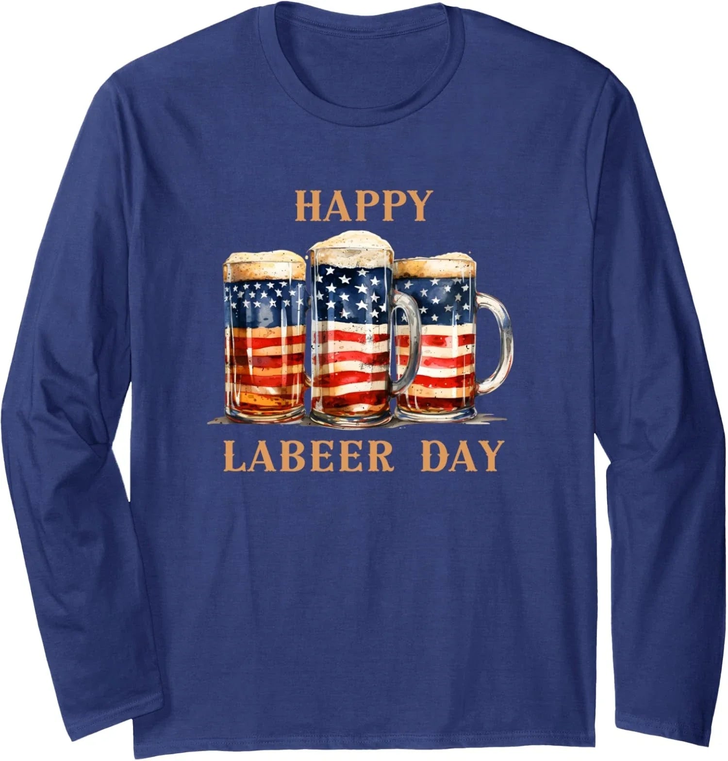 American Flag Beer Happy Labeer Day Funny - Adult & Kids T-Shirts, Sweatshirts & Hoodies apparel design preview 1