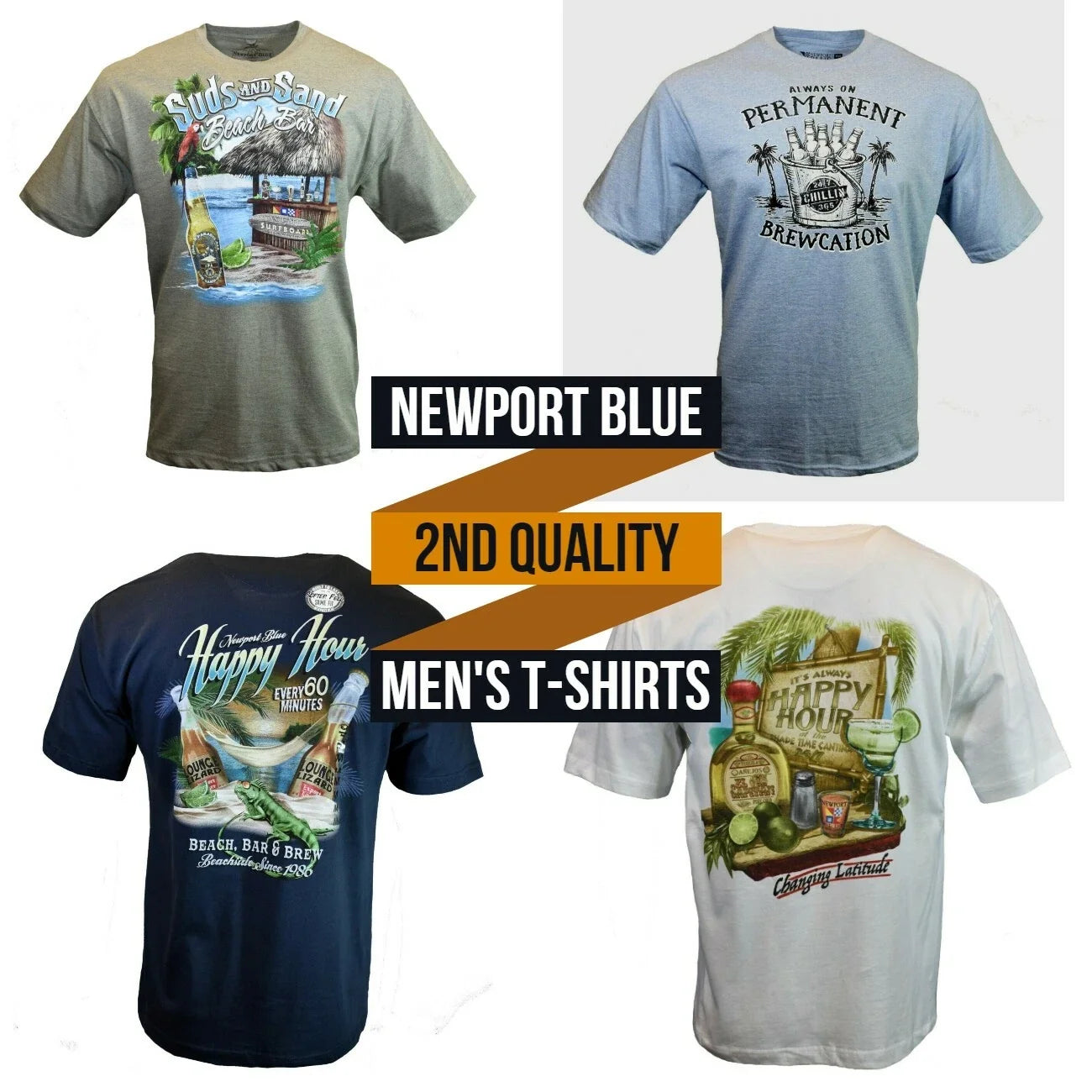 Men's NEWPORT BLUE- 2nd Quality-Vacation Beach Drinks - Adult & Kids T-Shirts, Sweatshirts & Hoodies apparel design preview 1