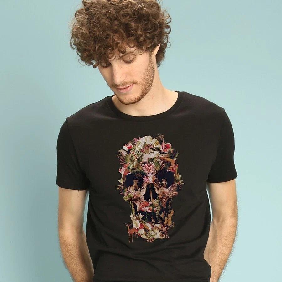 Man short Sleeve Jungle Skull Black - Adult & Kids T-Shirts, Sweatshirts & Hoodies apparel design preview 1
