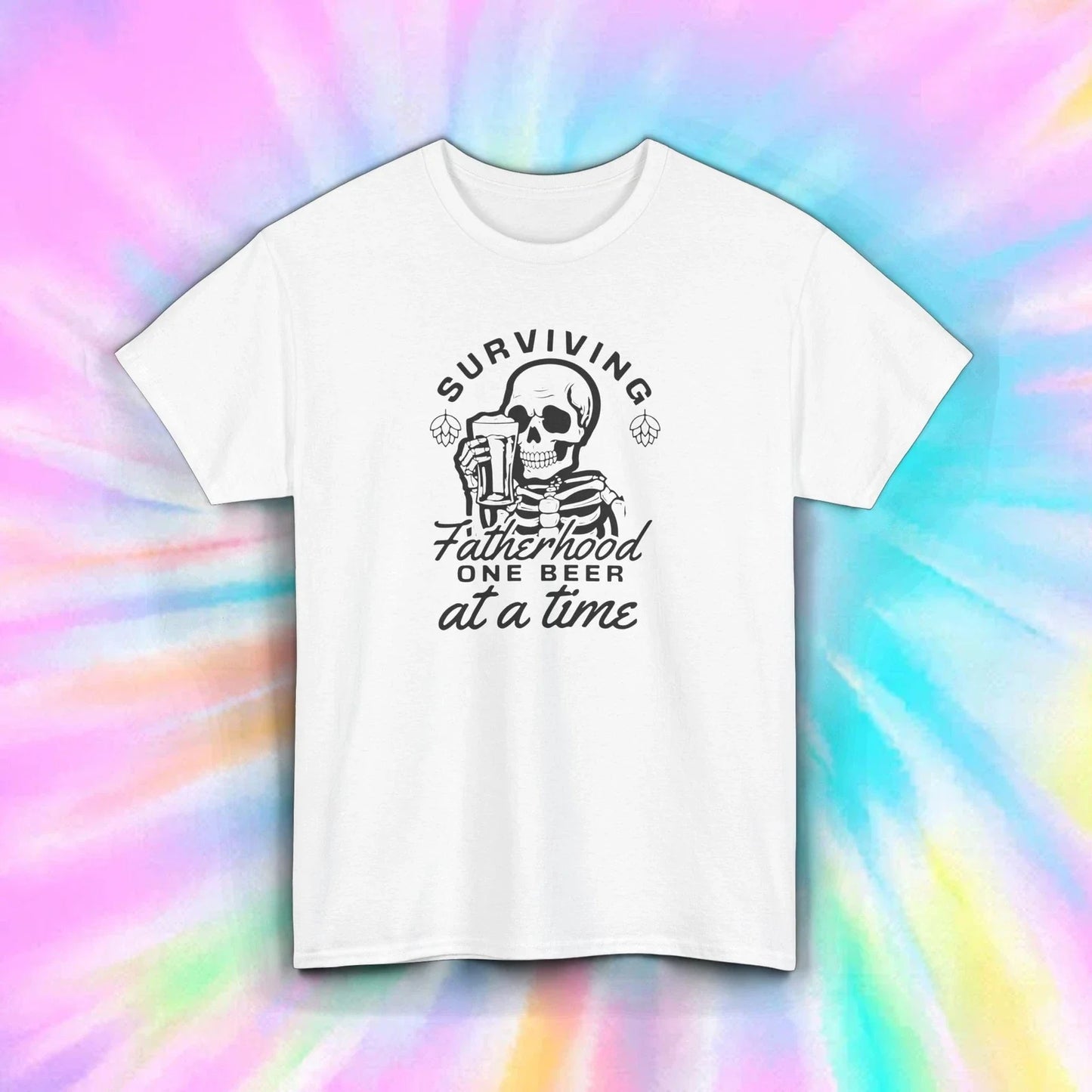 Surviving Fatherhood One Beer at a Time Dad Life - Adult & Kids T-Shirts, Sweatshirts & Hoodies apparel design preview 1