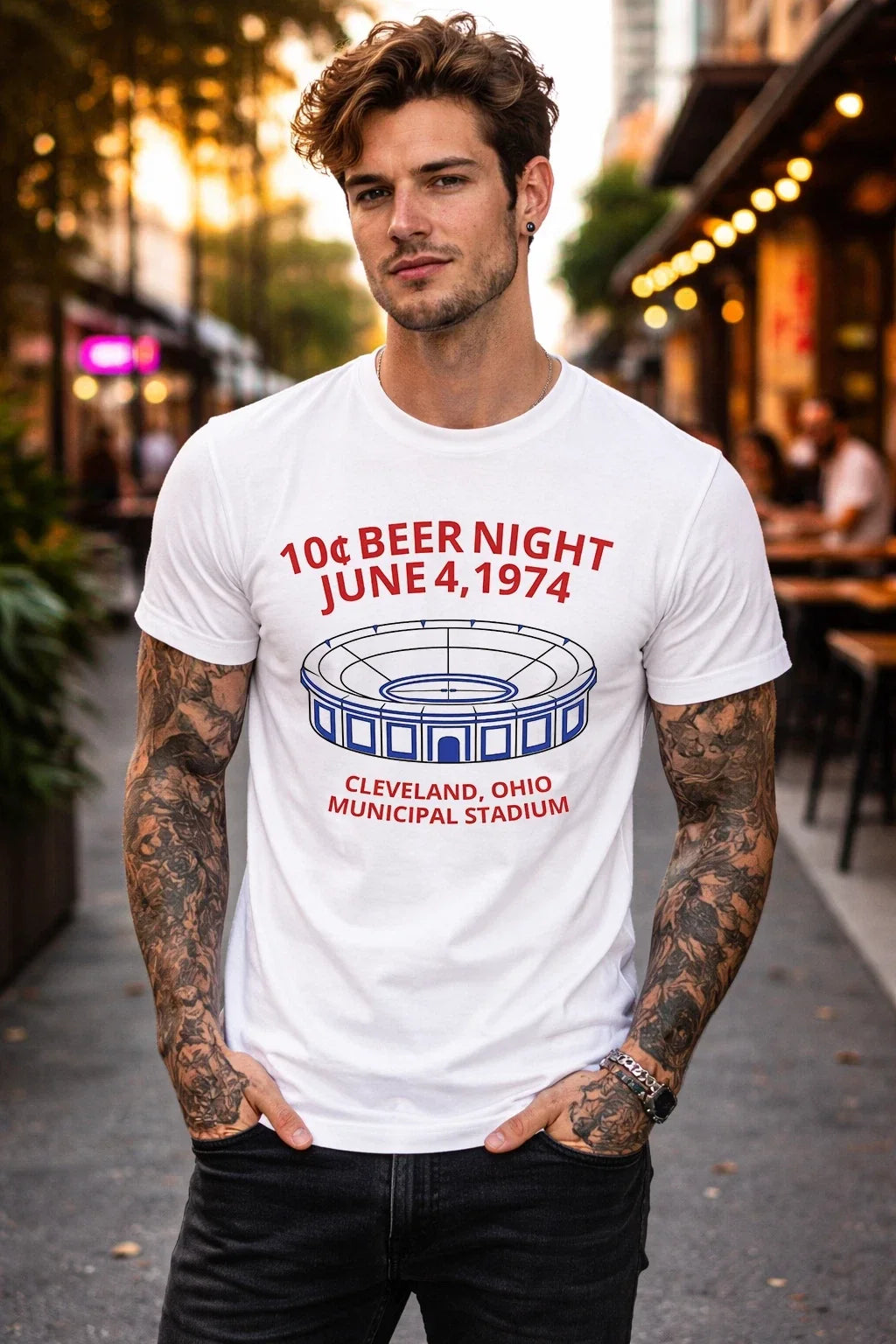 10 Cent Beer Night 1974 Stadium Vintage Funny Retro - Adult & Kids T-Shirts, Sweatshirts & Hoodies apparel design preview 1