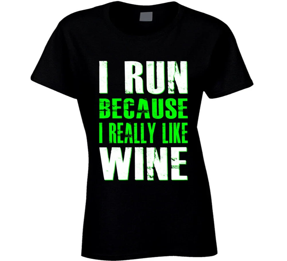 I Run Because Really Like Wine Gym Workout Green - Adult & Kids T-Shirts, Sweatshirts & Hoodies apparel design preview 1