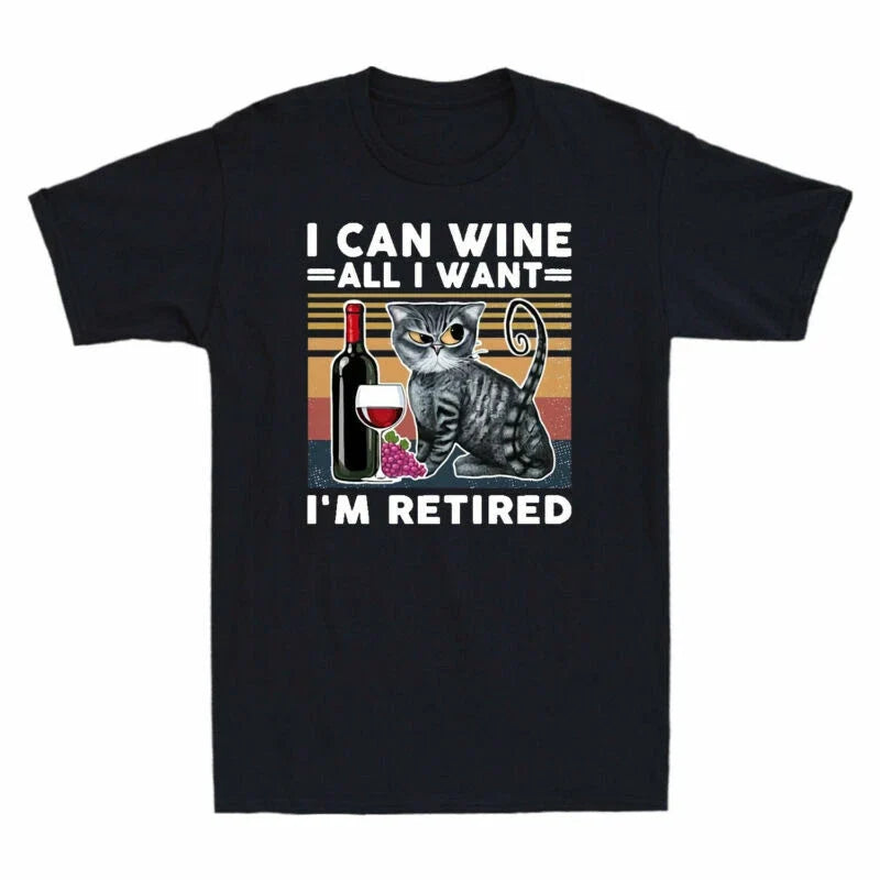 Retired Cat I¡¯m Can Want Men's I Vintage Funny All T - Adult & Kids T-Shirts, Sweatshirts & Hoodies apparel design preview 1