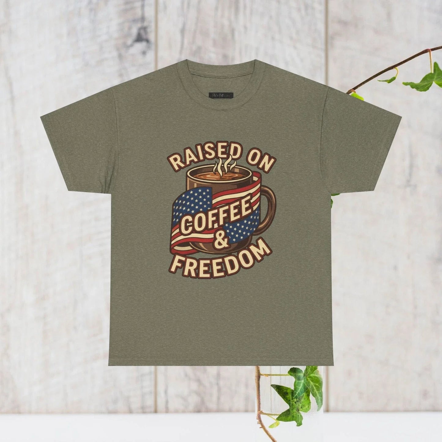 Raised on Coffee Freedom Graphic Patriotic Cotton for - Adult & Kids T-Shirts, Sweatshirts & Hoodies apparel design preview 1