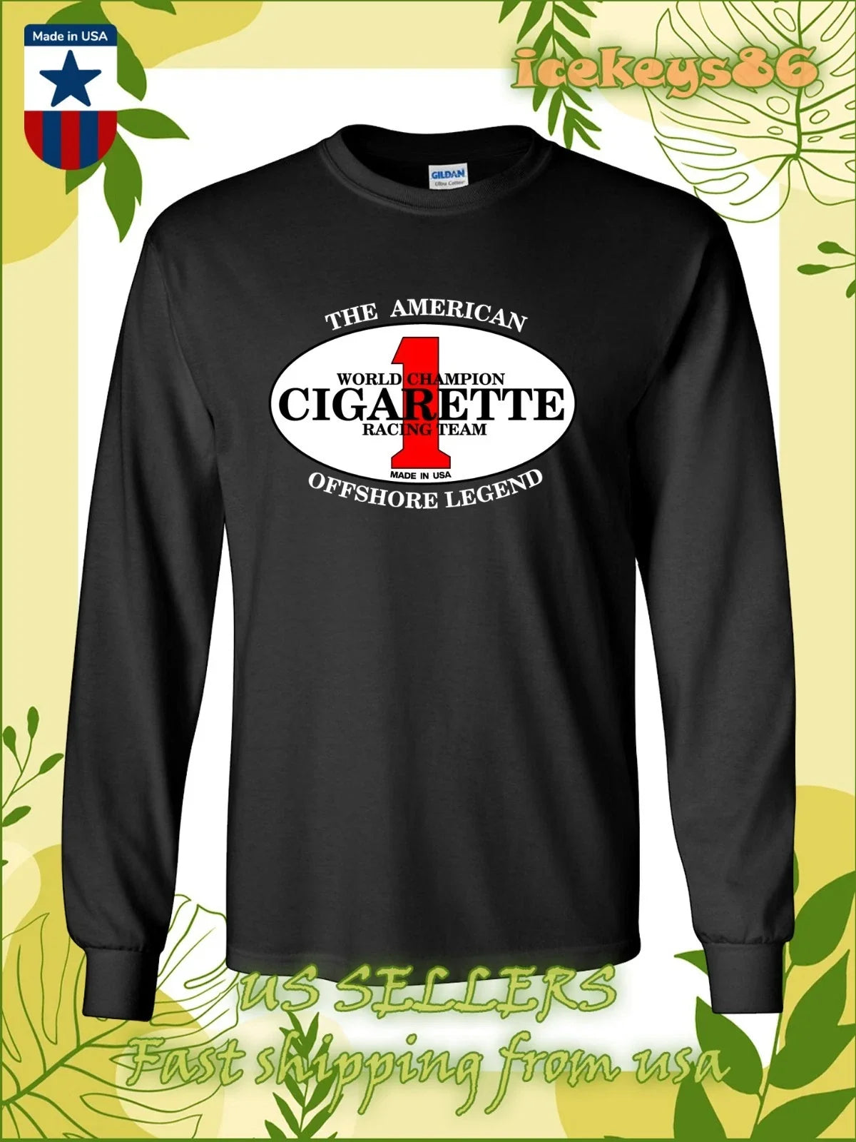 New Cigarette Offshore Boats Logo Men's American - Adult & Kids T-Shirts, Sweatshirts & Hoodies apparel design preview 1