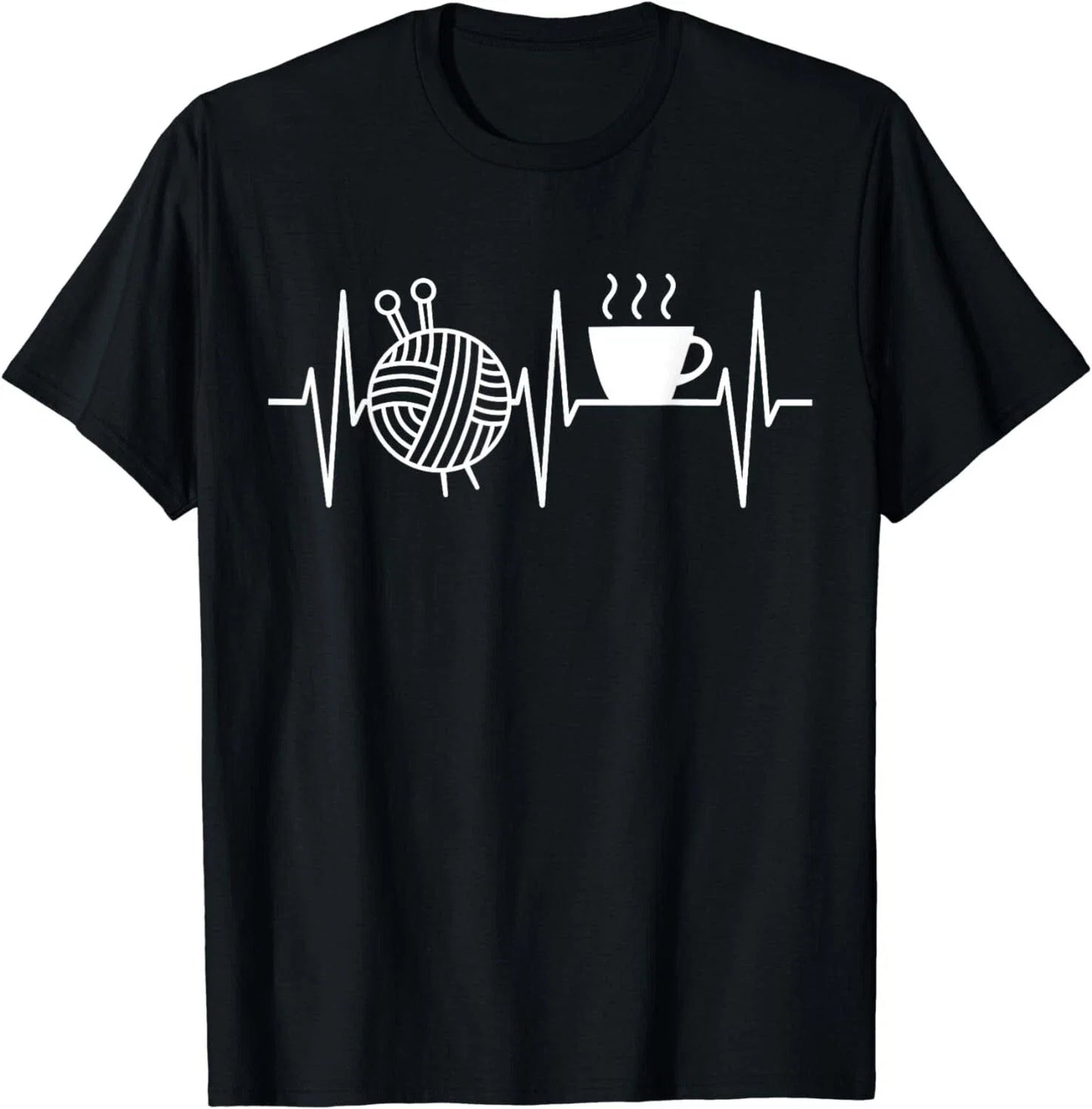 Knitting Coffee Lover Heartbeat and Gift - Adult & Kids T-Shirts, Sweatshirts & Hoodies apparel design preview 1