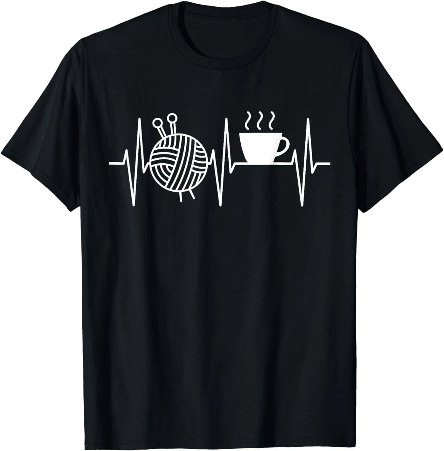 Knitting Coffee Lover Heartbeat and Gift - Adult & Kids T-Shirts, Sweatshirts & Hoodies apparel design preview 1