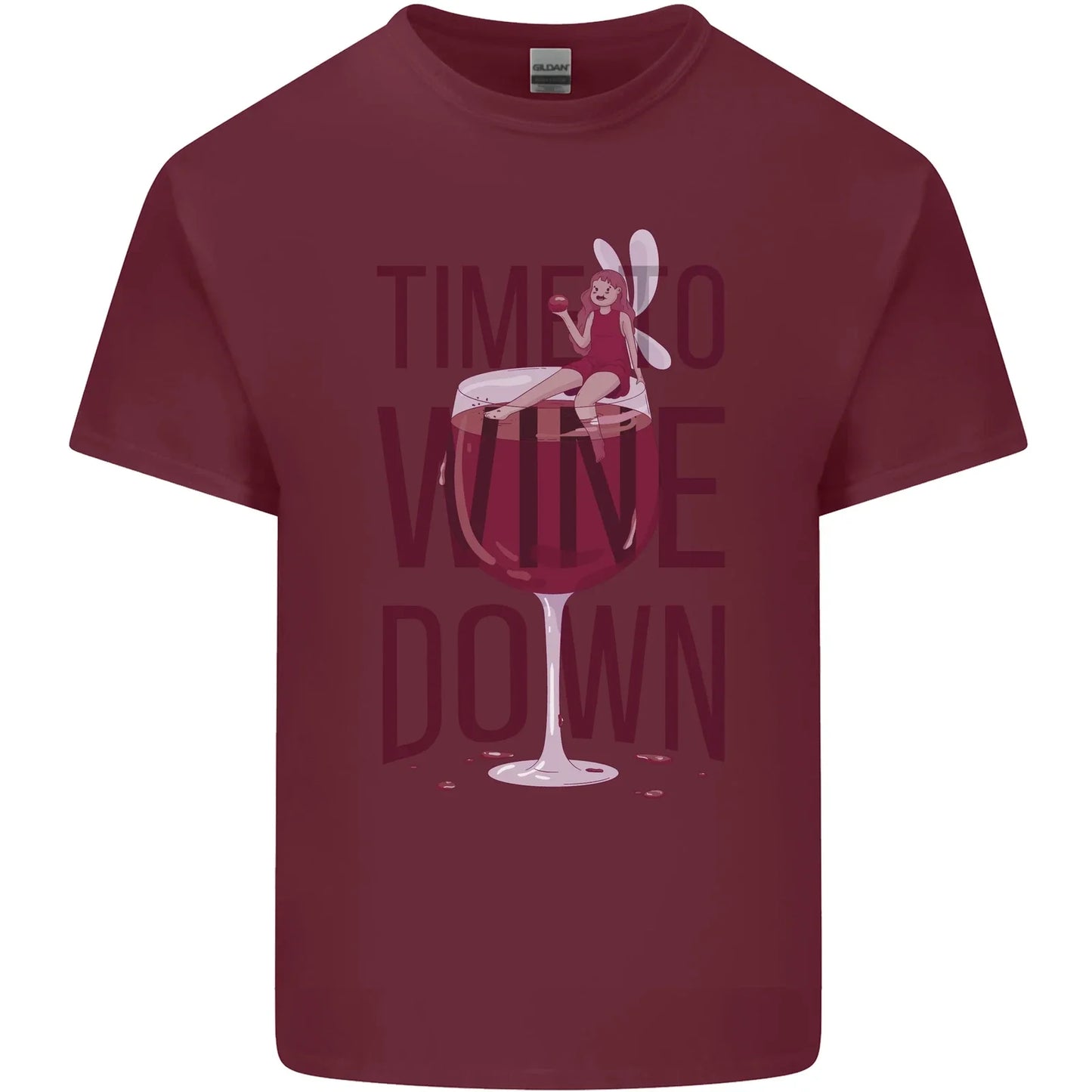 Time to Wine Down Funny Alcohol Mens Cotton Top - Adult & Kids T-Shirts, Sweatshirts & Hoodies apparel design preview 1