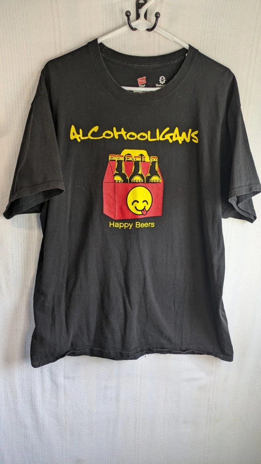 Funny Men's XL Black Happy Beer - Adult & Kids T-Shirts, Sweatshirts & Hoodies apparel design preview 1