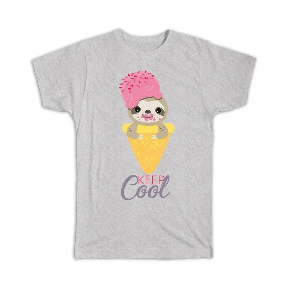 Gift Keep Cool Sloth Ice Cream Cute Cone Funny - Adult & Kids T-Shirts, Sweatshirts & Hoodies apparel design preview 1