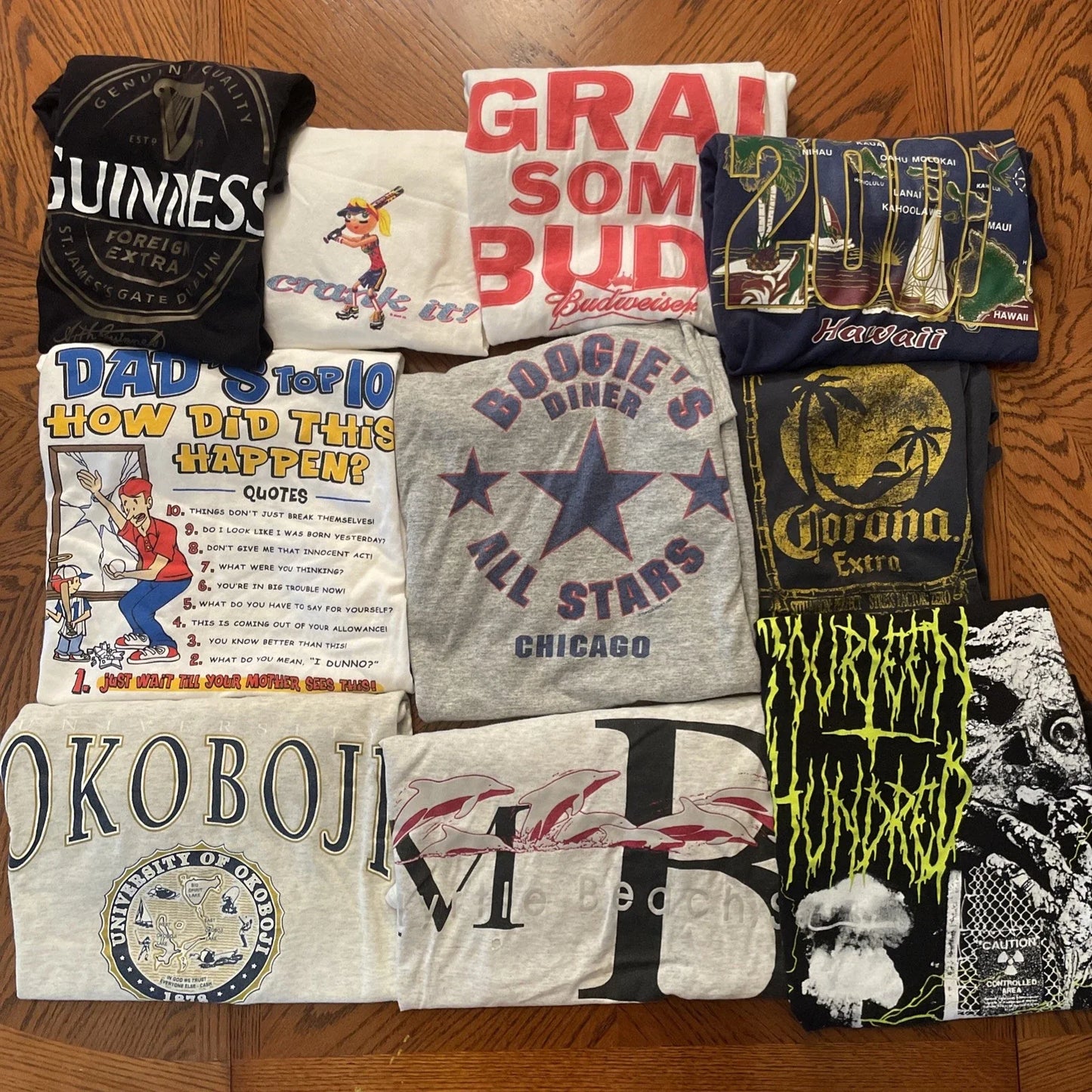 Vintage Lot Of 10 90s Y2K Modern Beer Bud Wrigley - Adult & Kids T-Shirts, Sweatshirts & Hoodies apparel design preview 1