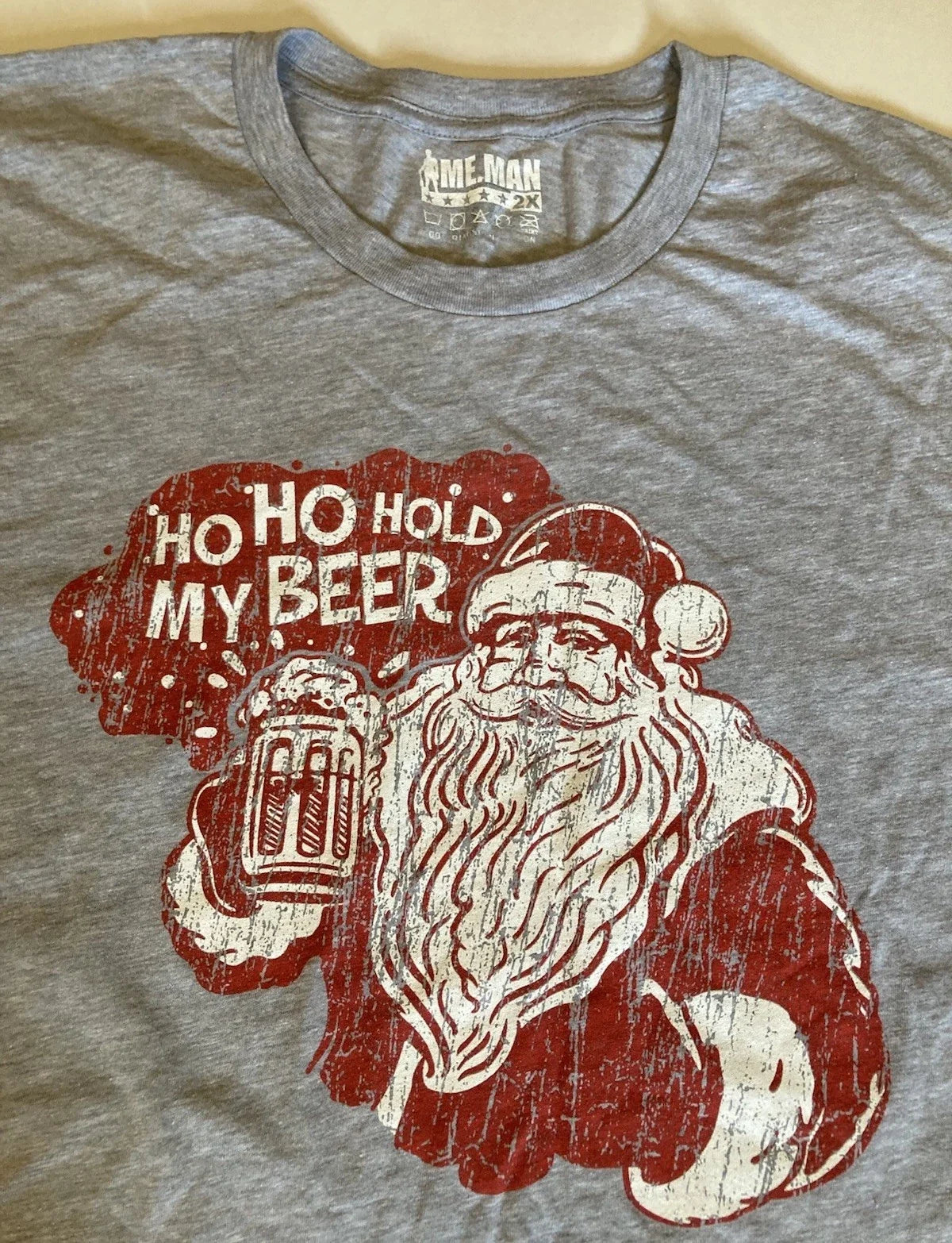Christmas Graphic Grey Ho Hold My Beer Holiday Santa - Adult & Kids T-Shirts, Sweatshirts & Hoodies apparel design preview 1