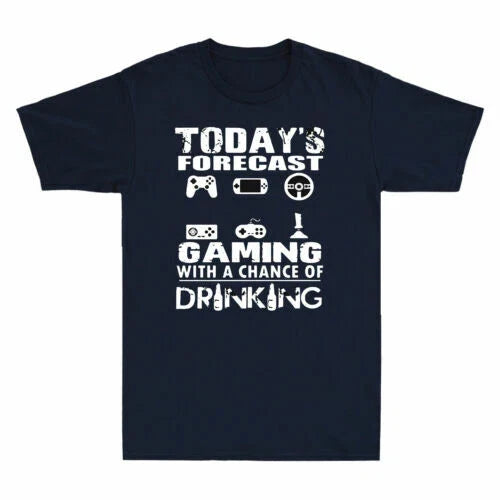 Today's Forecast Gaming With A Chance Of Drinking - Adult & Kids T-Shirts, Sweatshirts & Hoodies apparel design preview 1