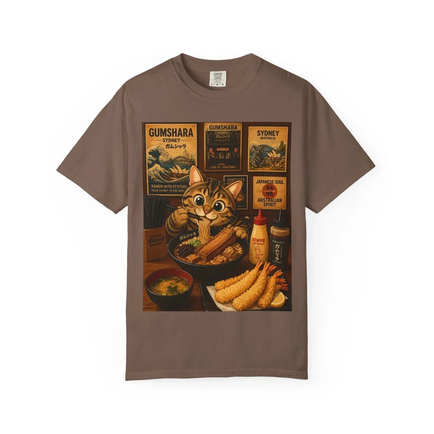 Cat Ramen Bowl Retro Japanese Food Poster - Adult & Kids T-Shirts, Sweatshirts & Hoodies apparel design preview 1