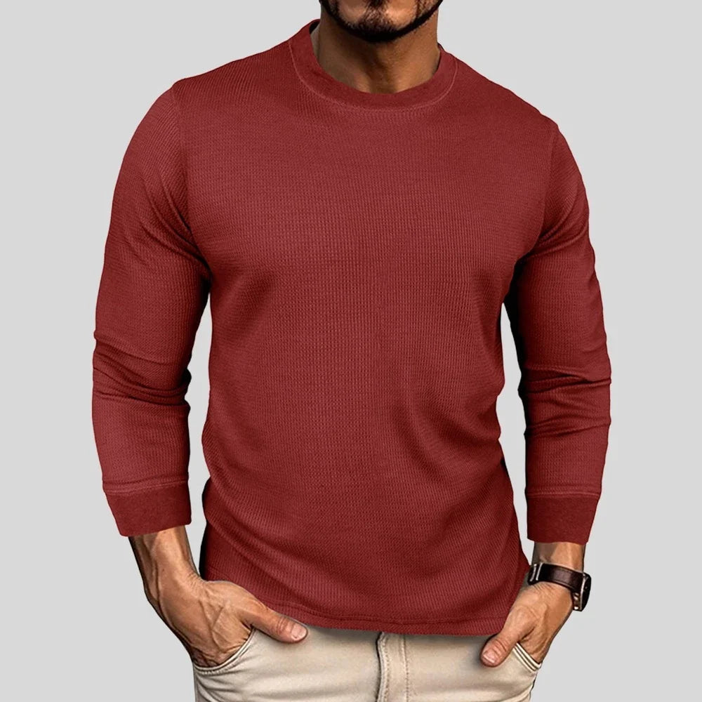 Mens Waffle Tops Ribbed Crew Round Neck Casual - Adult & Kids T-Shirts, Sweatshirts & Hoodies apparel design preview 1