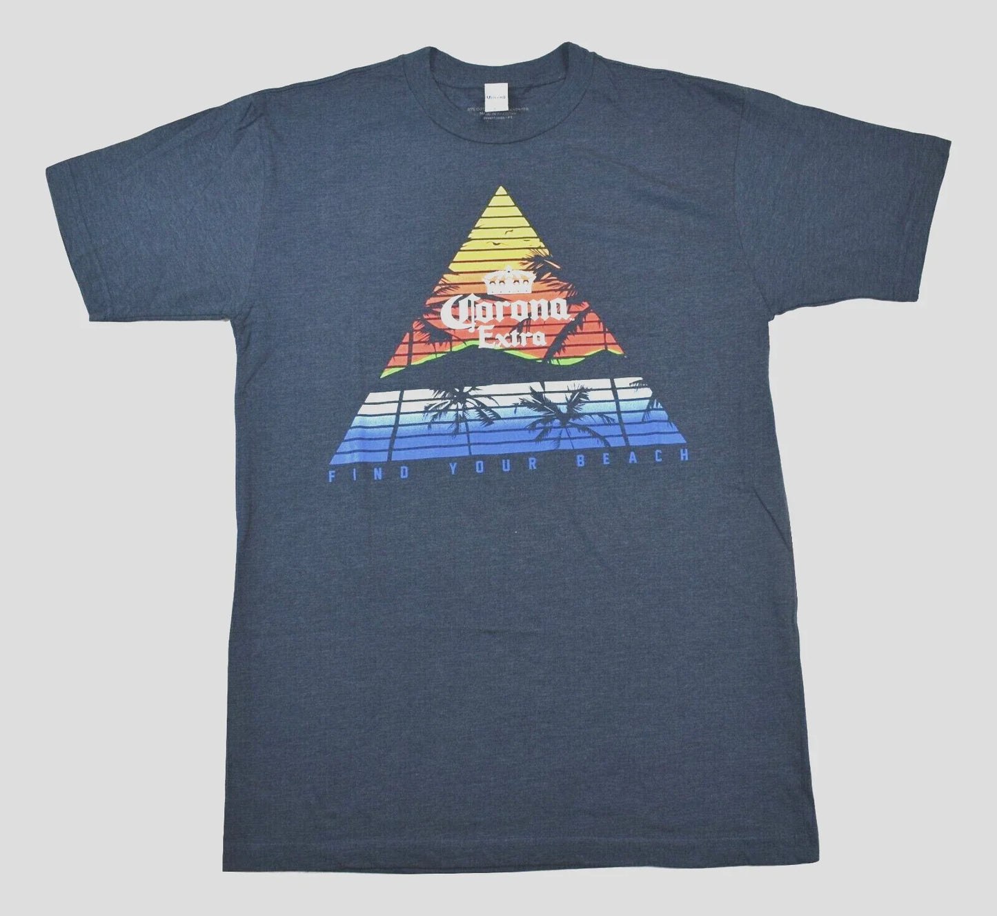 Corona Mens Big Tall Find Your Beach Triangle Graphic - Adult & Kids T-Shirts, Sweatshirts & Hoodies apparel design preview 1