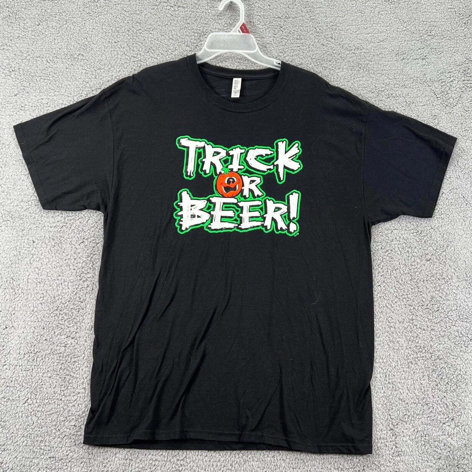 Jerzees Men's Black Trick Or Beer Cotton Crew Neck - Adult & Kids T-Shirts, Sweatshirts & Hoodies apparel design preview 1