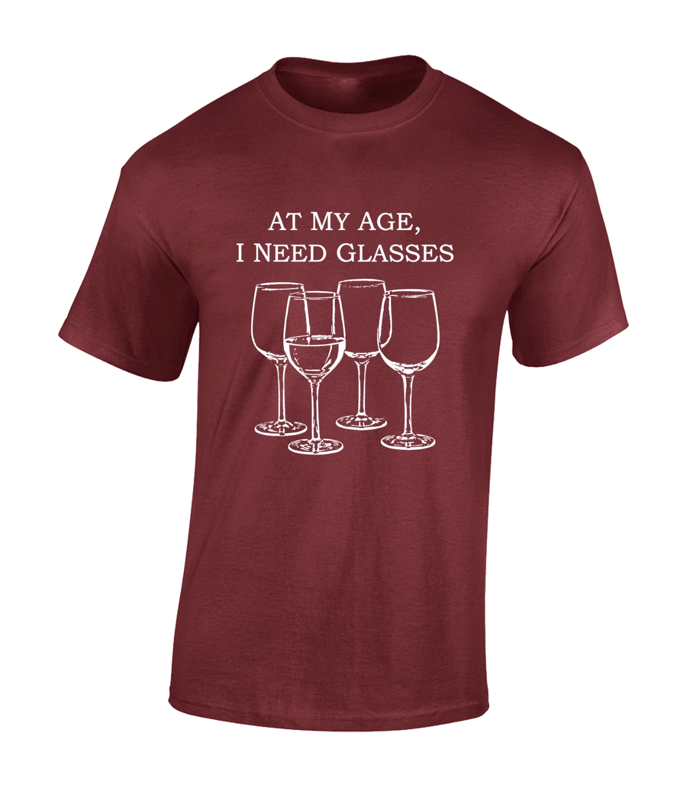 AT MY AGE I NEED GLASSES MENS FUNNY WINE DRINKER GIFT - Adult & Kids T-Shirts, Sweatshirts & Hoodies apparel design preview 1