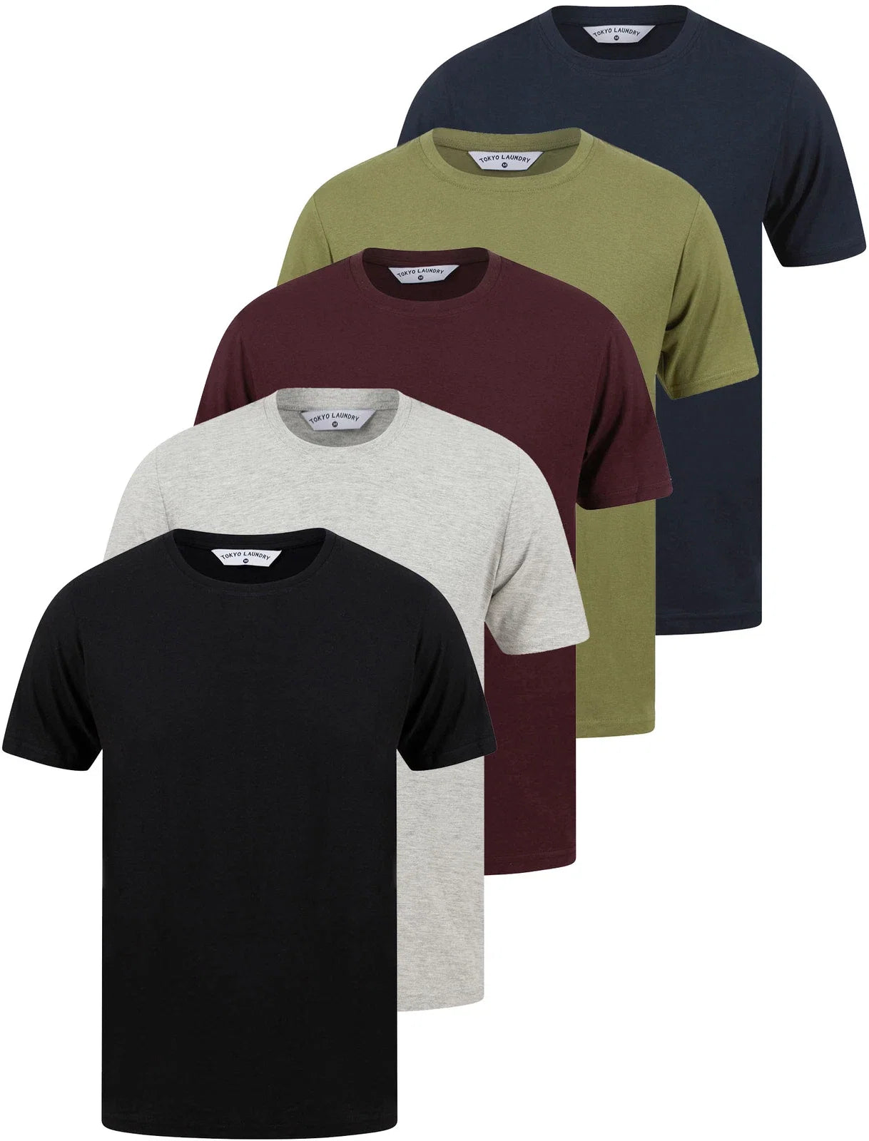 Tokyo Laundry Men's Multi Pack of 5 Basic Plain Top - Adult & Kids T-Shirts, Sweatshirts & Hoodies apparel design preview 1