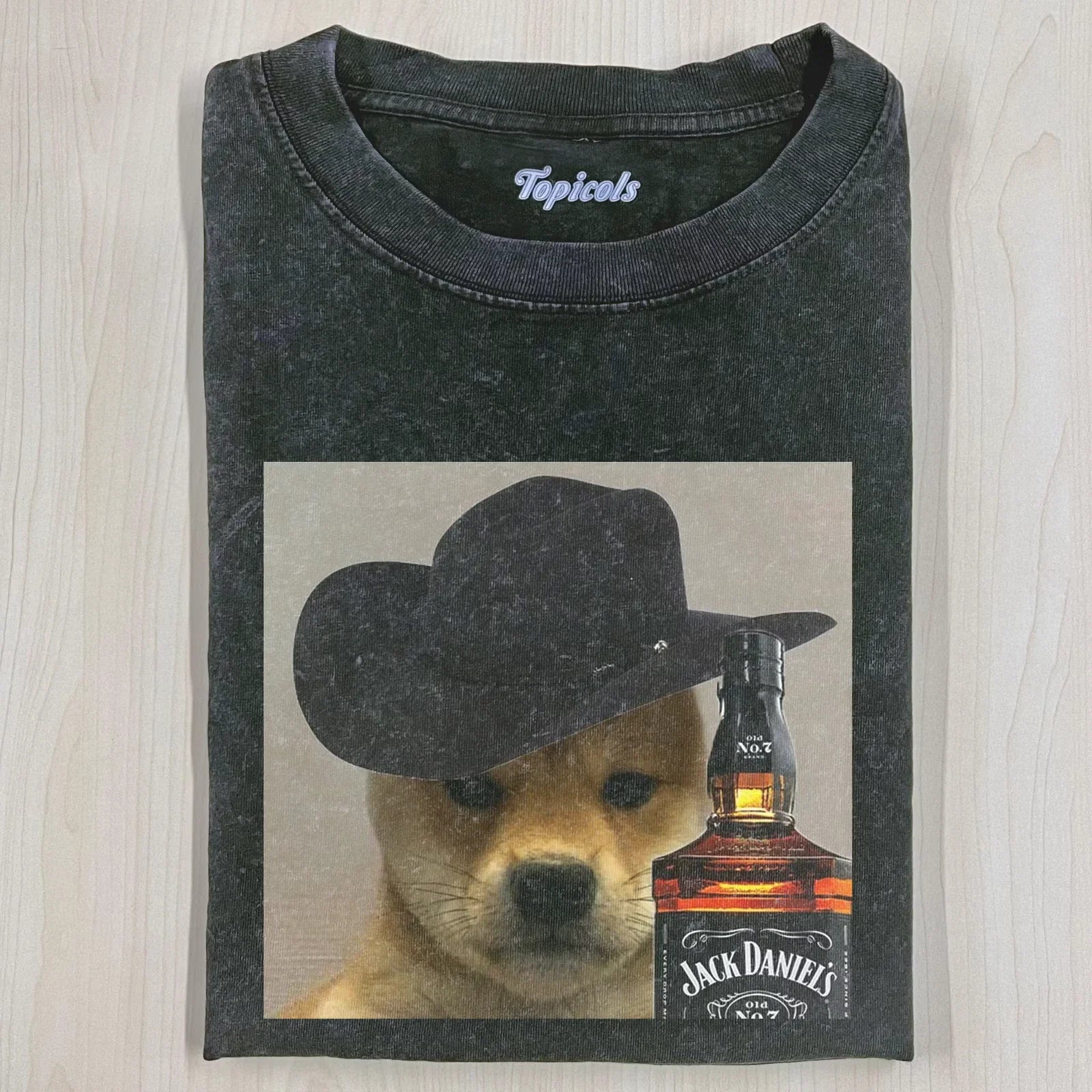 Funny Wacky Cowboy Dog Whiskey Hat Puppy Vintage - Adult & Kids T-Shirts, Sweatshirts & Hoodies apparel design preview 1