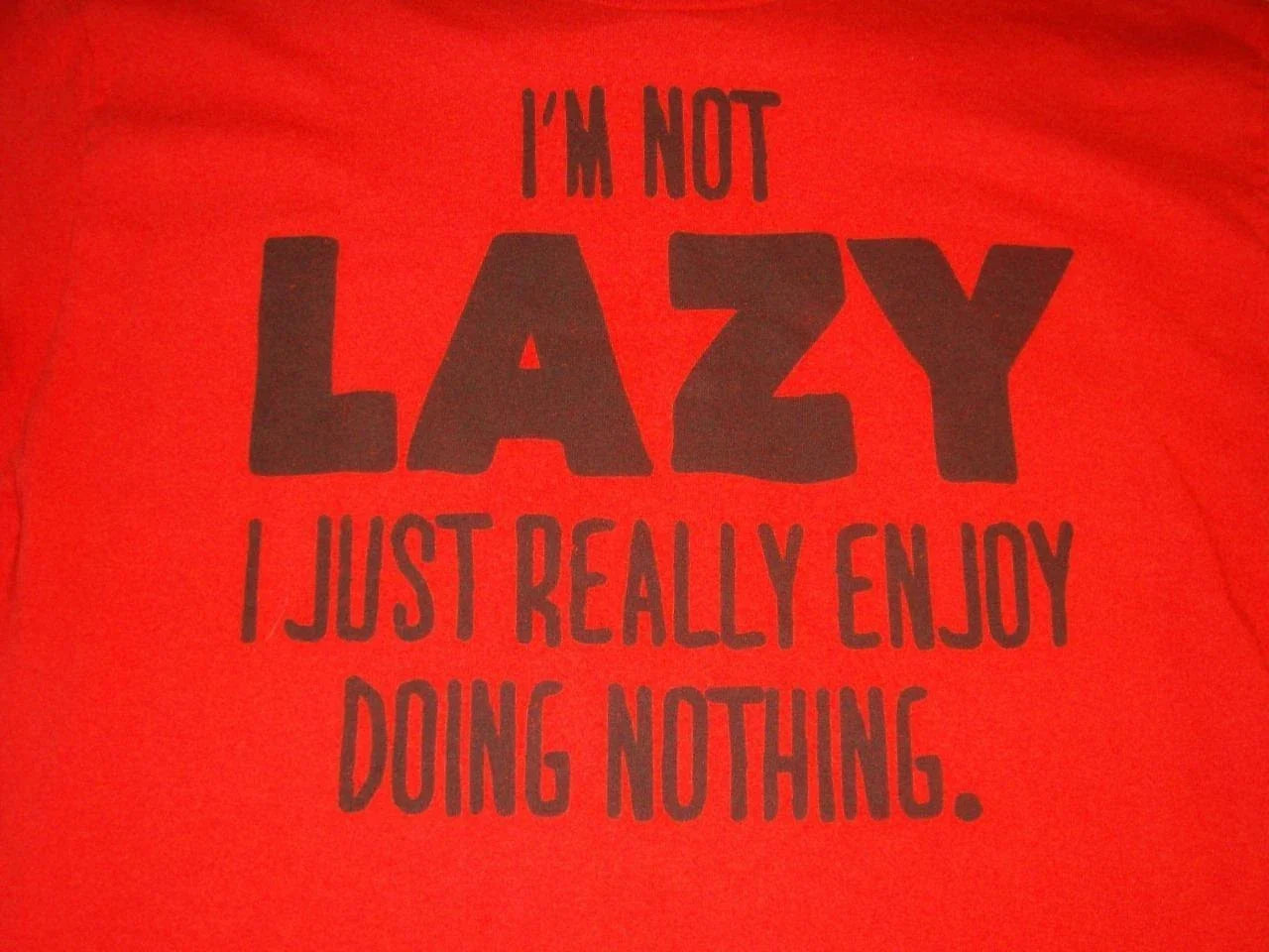 I'm not lazy I just really enjoy doing nothing Red - Adult & Kids T-Shirts, Sweatshirts & Hoodies apparel design preview 1
