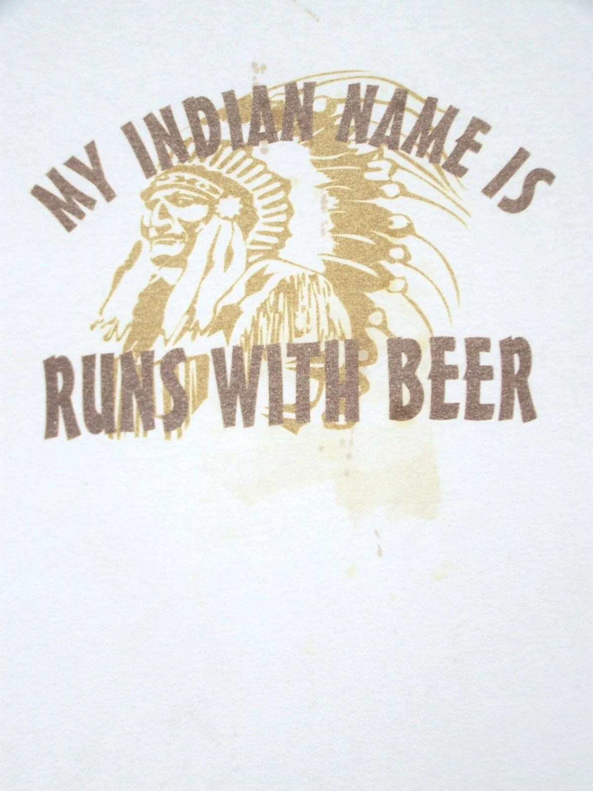 MY INDIAN NAME IS RUNS WITH BEER Adult Large L Cotton - Adult & Kids T-Shirts, Sweatshirts & Hoodies apparel design preview 1