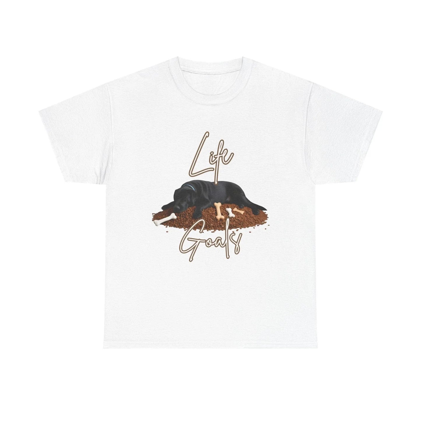Life Goals Dog Funny Lazy Black Lab Sleeping on - Adult & Kids T-Shirts, Sweatshirts & Hoodies apparel design preview 1