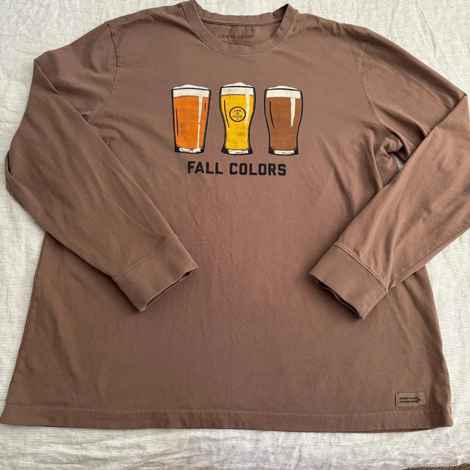 Life is Good tan beer fall colors 2XL XXL - Adult & Kids T-Shirts, Sweatshirts & Hoodies apparel design preview 1