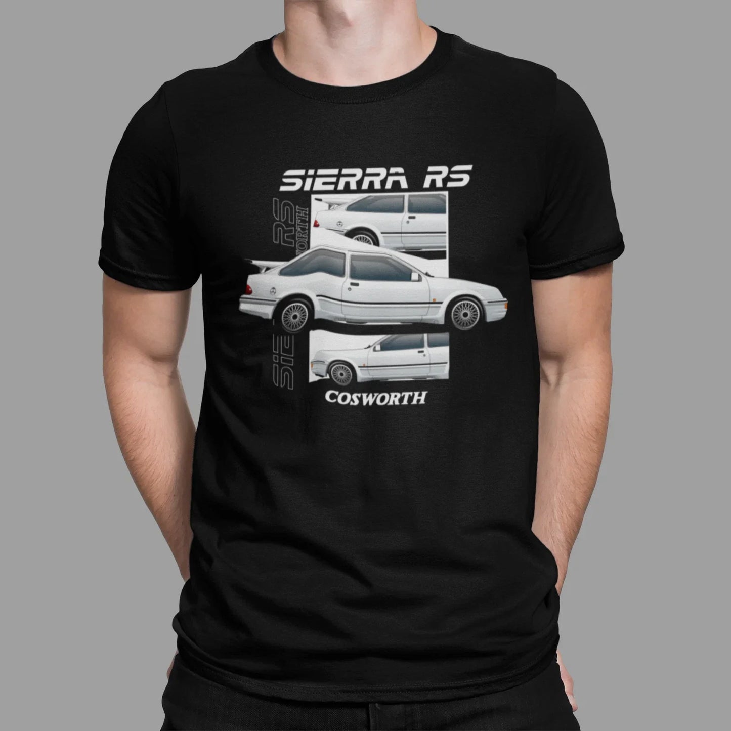 Retro Ford RS Cosworth Car classic Dads gift, old - Adult & Kids T-Shirts, Sweatshirts & Hoodies apparel design preview 1