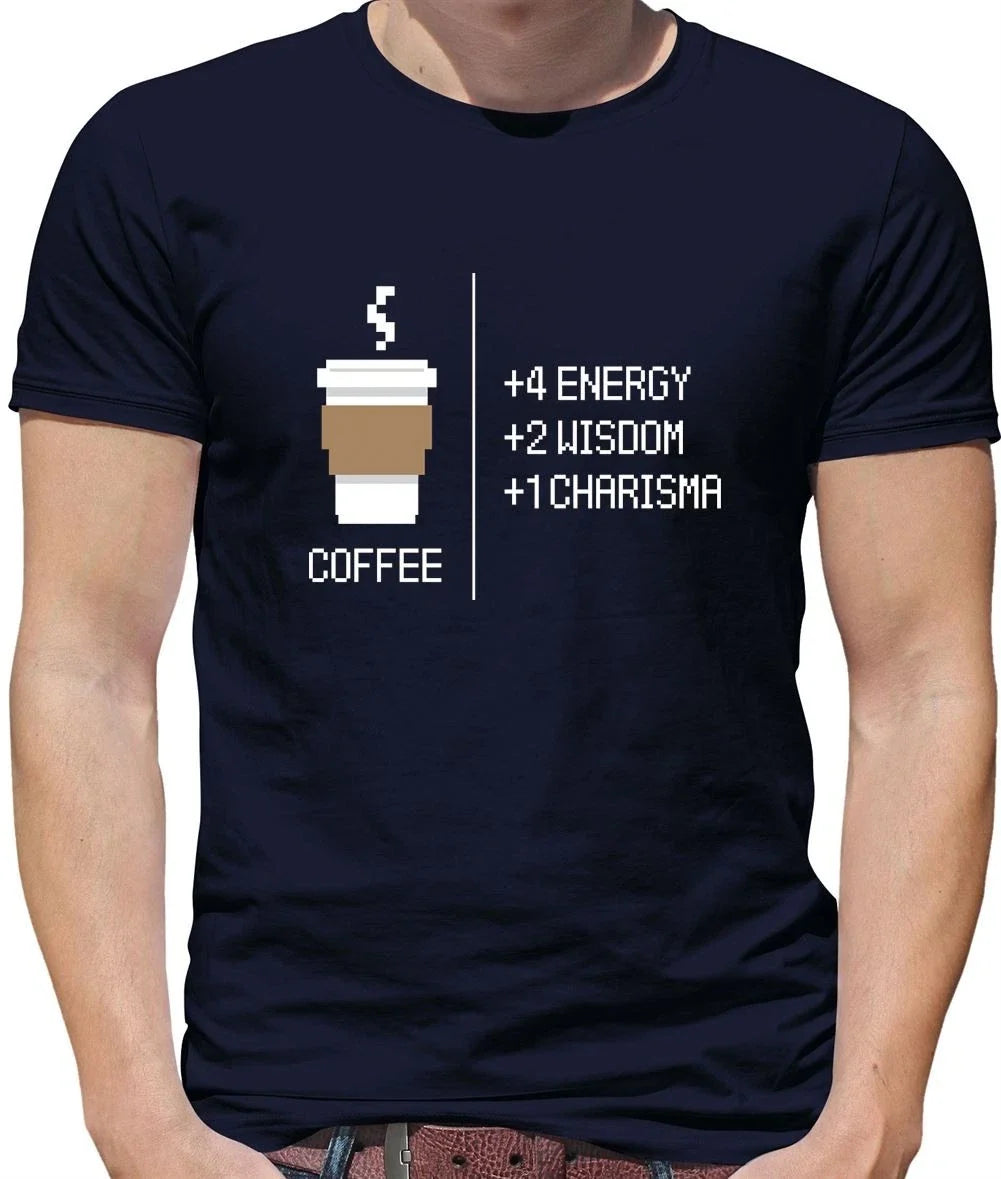 8 bit Coffee Mens Pixel Retro Nerdy Geeky RPG - Adult & Kids T-Shirts, Sweatshirts & Hoodies apparel design preview 1