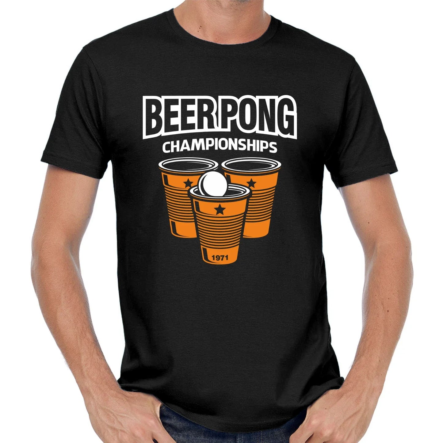 Beer Pong Championships Party Retro Comedy Funny Fun - Adult & Kids T-Shirts, Sweatshirts & Hoodies apparel design preview 1