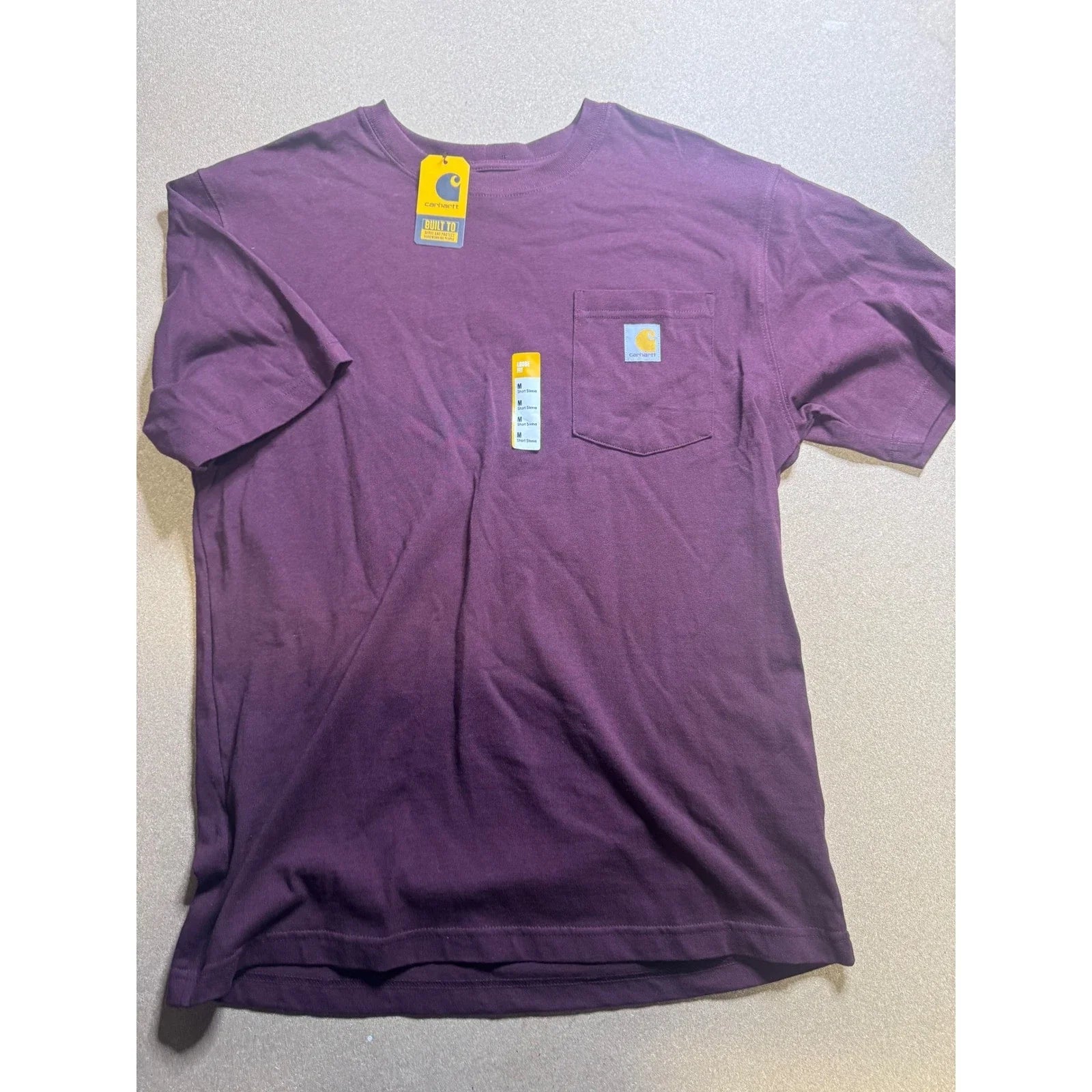 Carhartt Mens Loose Fit Heavyweight Pocket Plum Wine - Adult & Kids T-Shirts, Sweatshirts & Hoodies apparel design preview 1