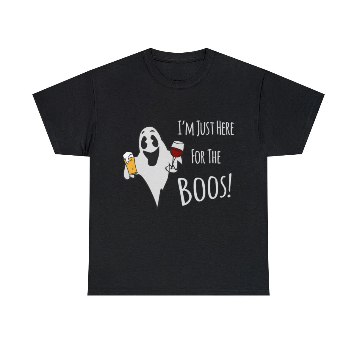 I'm Just Here For The Boos Beer And Wine Graphic - Adult & Kids T-Shirts, Sweatshirts & Hoodies apparel design preview 1