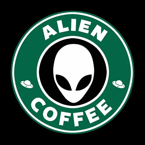 Coffee ALIEN!! - Adult & Kids T-Shirts, Sweatshirts & Hoodies apparel design preview 1
