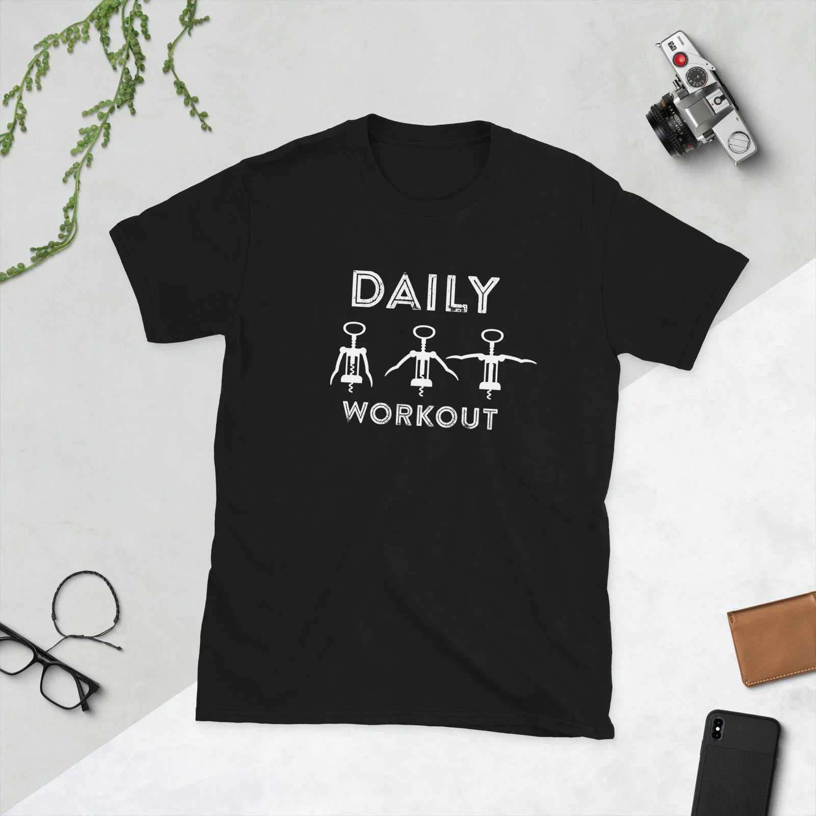 Corkscrew Daily workout Wine, my favorite - Adult & Kids T-Shirts, Sweatshirts & Hoodies apparel design preview 1