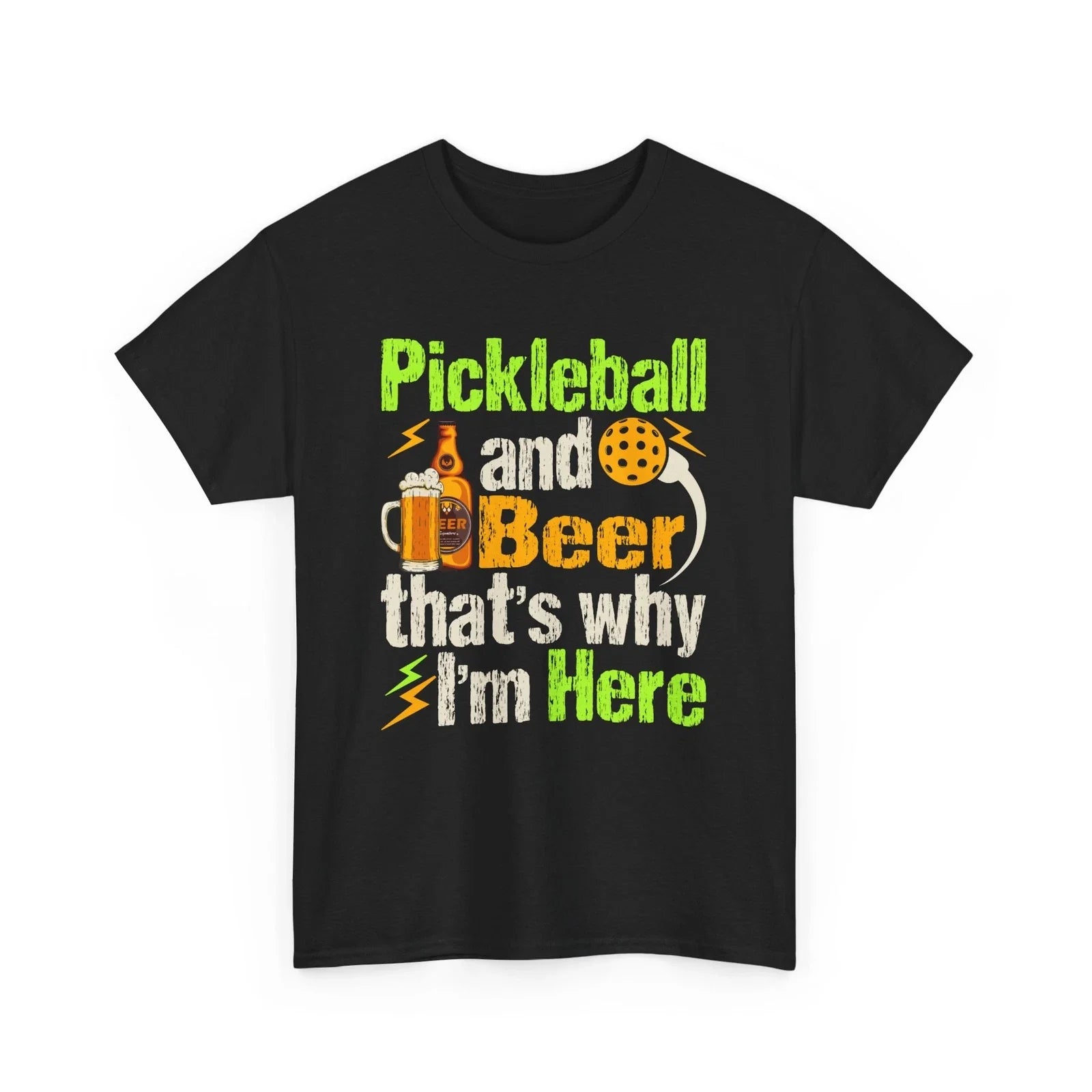 Beer Drinking Funny Pickleball Tpickleball and - Adult & Kids T-Shirts, Sweatshirts & Hoodies apparel design preview 1