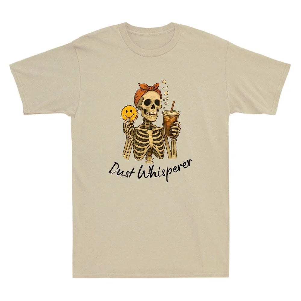 Dust Whisperer Cleaning Halloween Funny Skull Hold - Adult & Kids T-Shirts, Sweatshirts & Hoodies apparel design preview 1