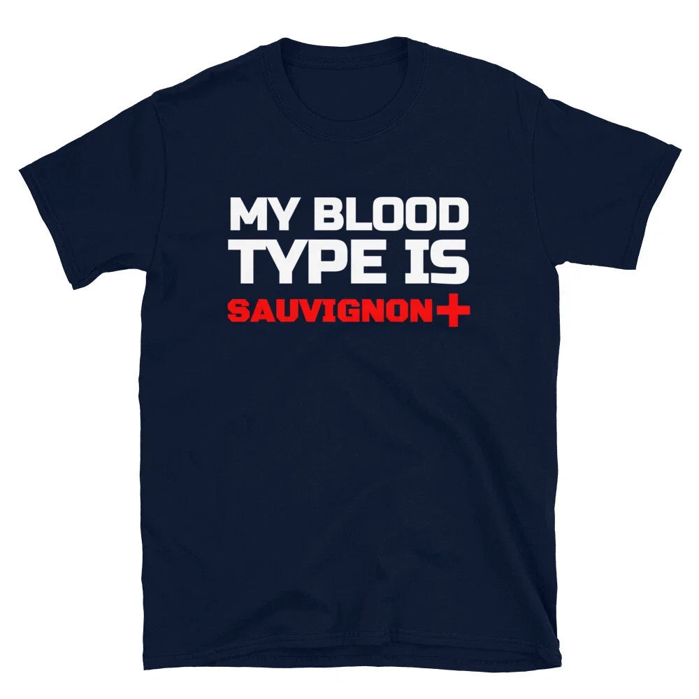 Sauvignon Wine Blood Type Funny Alcohol - Adult & Kids T-Shirts, Sweatshirts & Hoodies apparel design preview 1