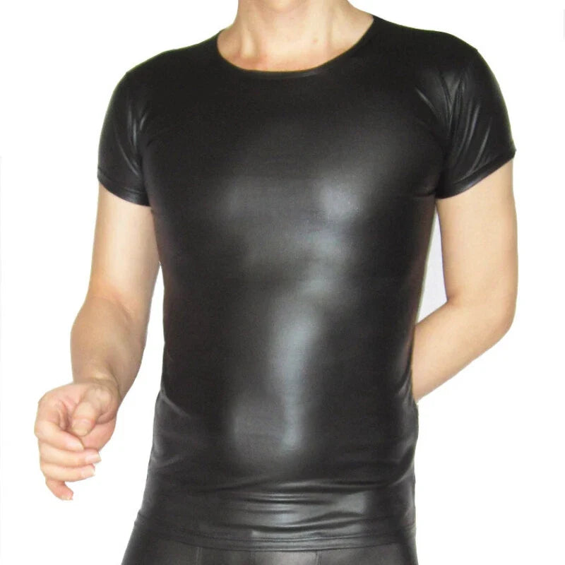 Men Faux Leather Matte Stretchy Slim Fitted Short - Adult & Kids T-Shirts, Sweatshirts & Hoodies apparel design preview 1