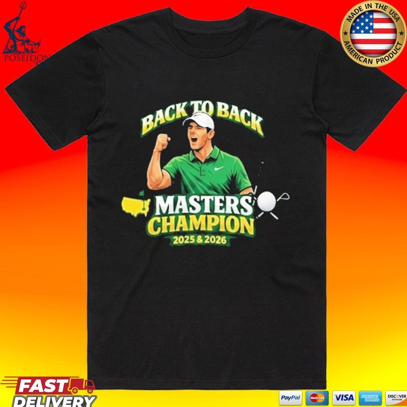 Rory McIlroy Back To Masters Champion 2026 Golf - Adult & Kids T-Shirts, Sweatshirts & Hoodies apparel design preview 1
