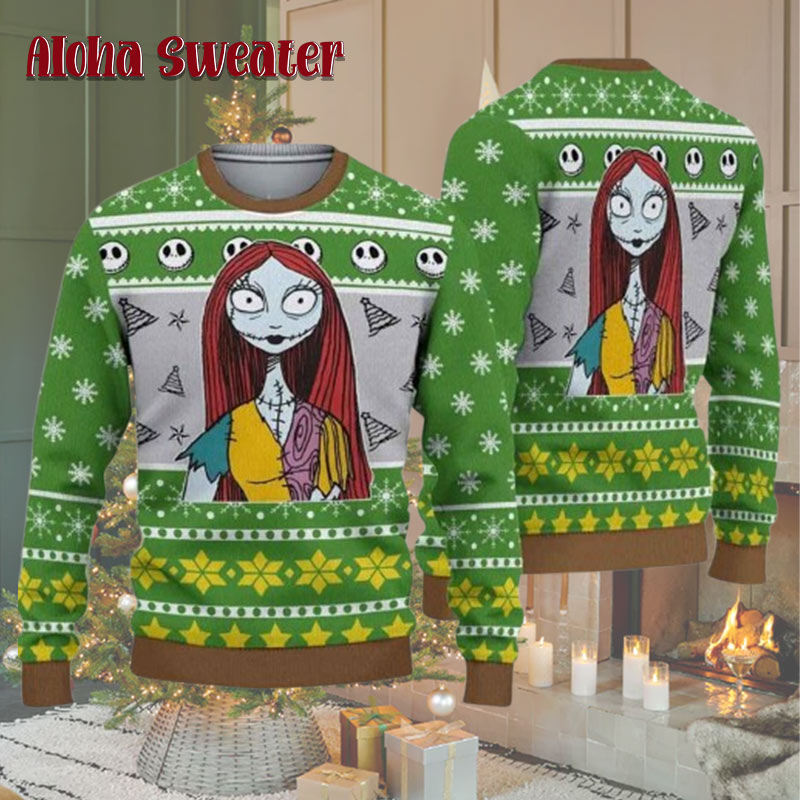 Jack Skelington Rainbow Pattern The Nightmare Before Christmas Ugly Christmas Sweater - Holiday Gift product image 5