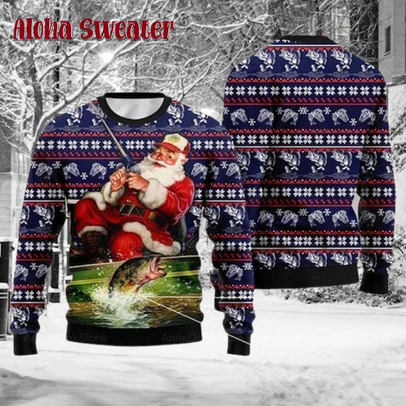 Fishing Bite Me 3d 3D Ugly Christmas Sweater - Holiday Gift product image 5